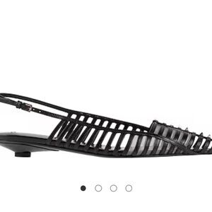 Valentino Garavani Black Flats with Cage Design